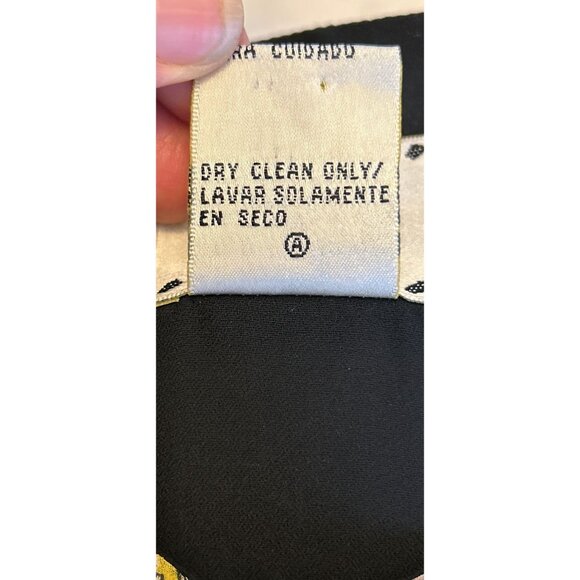 Ice Sheer Boho Black Yellow Tunic Blouse 100% Silk Made in Italy - Picture 10 of 11